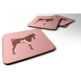 Caroline'S Treasures Jamnapari Goat Pink Check Decorative Coasters, 3.5, Multicolor