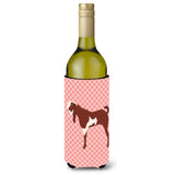 Caroline'S Treasures Jamnapari Goat Pink Check Decorative Bottle Hugger, 750 Ml, Multicolor