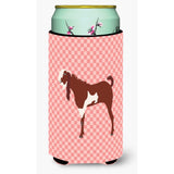 Caroline'S Treasures Jamnapari Goat Pink Check Decorative Can Hugger, Tall Boy, Multicolor