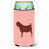 Caroline'S Treasures Kalahari Red Goat Pink Check Decorative Can Hugger, Tall Boy, Multicolor