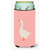 Caroline'S Treasures Embden Goose Pink Check Decorative Can Hugger, Tall Boy, Multicolor
