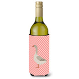 Caroline'S Treasures Steinbacher Goose Pink Check Decorative Bottle Hugger, 750 Ml, Multicolor