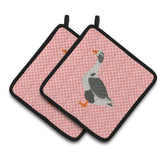 Caroline'S Treasures West Of England Goose Pink Check Decorated Pot Holder, 7.5 X 7.5