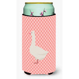 Caroline'S Treasures Roman Goose Pink Check Decorative Can Hugger, Tall Boy, Multicolor