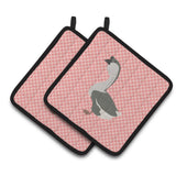 Caroline'S Treasures African Goose Pink Check Decorated Pot Holder, 7.5 X 7.5