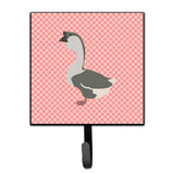 Caroline'S Treasures African Goose Pink Check Wall Hook, Small, Multicolor