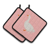 Caroline'S Treasures Sebastopol Goose Pink Check Decorated Pot Holder, 7.5 X 7.5