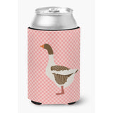 Caroline'S Treasures Pomeranian Rogener Goose Pink Check Decorative Can Hugger, Multicolor
