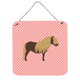 Caroline'S Treasures Pink Shetland Pony Horse Check Metal Print, 6 H X 6 W