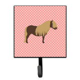 Caroline'S Treasures Shetland Pony Horse Pink Check Wall Hook, Small, Multicolor