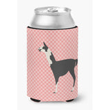 Caroline'S Treasures Llama Q' Ara Pink Check Decorative Can Hugger, Multicolor
