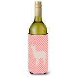 Caroline'S Treasures Alpaca Pink Check Decorative Bottle Hugger, 750 Ml, Multicolor