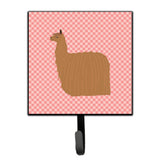 Caroline'S Treasures Alpaca Suri Pink Check Wall Hook, Small, Multicolor