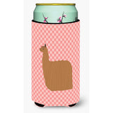 Caroline'S Treasures Alpaca Suri Pink Check Decorative Can Hugger, Tall Boy, Multicolor