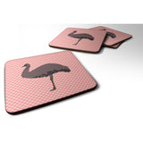 Caroline'S Treasures Emu Pink Check Decorative Coasters, 3.5, Multicolor