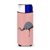 Caroline'S Treasures Rhea Pink Check Decorative Can Hugger, Slim, Multicolor