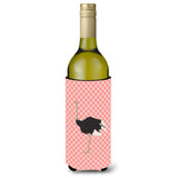 Caroline'S Treasures Common Ostrich Pink Check Decorative Bottle Hugger, 750 Ml, Multicolor