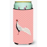 Caroline'S Treasures Silver Pheasant Pink Check Decorative Can Hugger, Tall Boy, Multicolor