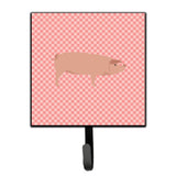 Caroline'S Treasures American Landrace Pig Pink Check Wall Hook, Small, Multicolor