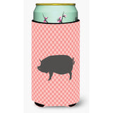 Caroline'S Treasures Berkshire Pig Pink Check Decorative Can Hugger, Tall Boy, Multicolor