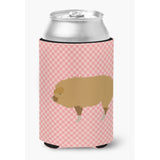 Caroline'S Treasures Hungarian Mangalica Pig Pink Check Decorative Can Hugger, Multicolor