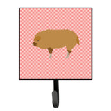 Caroline'S Treasures Hungarian Mangalica Pig Pink Check Wall Hook, Small, Multicolor