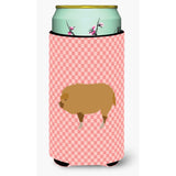 Caroline'S Treasures Hungarian Mangalica Pig Pink Check Decorative Can Hugger, Tall Boy, Multicolor