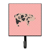 Caroline'S Treasures Mini Miniature Pig Pink Check Wall Hook, Small, Multicolor