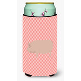 Caroline'S Treasures Welsh Pig Pink Check Decorative Can Hugger, Tall Boy, Multicolor