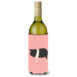 Caroline'S Treasures Hampshire Pig Pink Check Decorative Bottle Hugger, 750 Ml, Multicolor