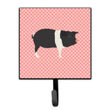 Caroline'S Treasures Hampshire Pig Pink Check Wall Hook, Small, Multicolor