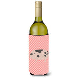 Caroline'S Treasures Gloucester Old Spot Pig Pink Check Decorative Bottle Hugger, 750 Ml, Multicolor
