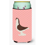 Caroline'S Treasures Large Pigeon Pink Check Decorative Can Hugger, Tall Boy, Multicolor
