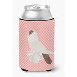 Caroline'S Treasures German Helmet Pigeon Pink Check Decorative Can Hugger, Multicolor