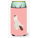 Caroline'S Treasures German Helmet Pigeon Pink Check Decorative Can Hugger, Tall Boy, Multicolor
