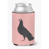 Caroline'S Treasures Budapest Highflyer Pigeon Pink Check Decorative Can Hugger, Multicolor