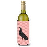 Caroline'S Treasures Budapest Highflyer Pigeon Pink Check Decorative Bottle Hugger, 750 Ml, Multicolor