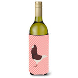 Caroline'S Treasures Capuchin Red Pigeon Pink Check Decorative Bottle Hugger, 750 Ml, Multicolor