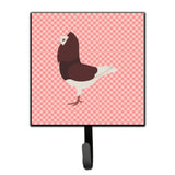 Caroline'S Treasures Capuchin Red Pigeon Pink Check Wall Hook, Small, Multicolor