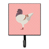 Caroline'S Treasures German Modena Pigeon Pink Check Wall Hook, Small, Multicolor
