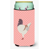 Caroline'S Treasures German Modena Pigeon Pink Check Decorative Can Hugger, Tall Boy, Multicolor