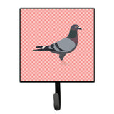 Caroline'S Treasures Racing Pigeon Pink Check Wall Hook, Small, Multicolor