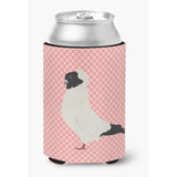 Caroline'S Treasures Nun Pigeon Pink Check Decorative Can Hugger, Multicolor