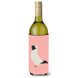 Caroline'S Treasures Nun Pigeon Pink Check Decorative Bottle Hugger, 750 Ml, Multicolor