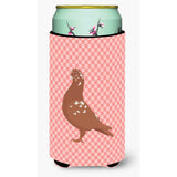 Caroline'S Treasures African Owl Pigeon Pink Check Decorative Can Hugger, Tall Boy, Multicolor