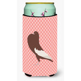 Caroline'S Treasures English Pouter Pigeon Pink Check Decorative Can Hugger, Tall Boy, Multicolor