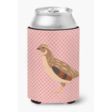 Caroline'S Treasures Golden Phoenix Quail Pink Check Decorative Can Hugger, Multicolor