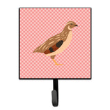Caroline'S Treasures Golden Phoenix Quail Pink Check Wall Hook, Small, Multicolor