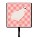 Caroline'S Treasures Texas Quail Pink Check Wall Hook, Small, Multicolor