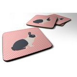 Caroline'S Treasures Dutch Rabbit Pink Check Decorative Coasters, 3.5, Multicolor
